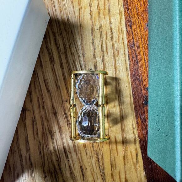 Swarovski 171202 Crystal Memories Egg Timer Hourglass Gold Tone With Box Vtg - Picture 3 of 5